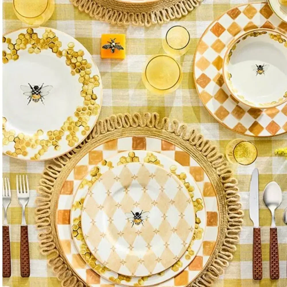 NEW MacKenzie-Childs Queen Bee Dinner Plate 11in Stoneware